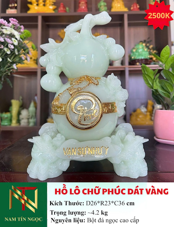 HỒ LÔ CHỮ PHÚC DÁT VÀNG